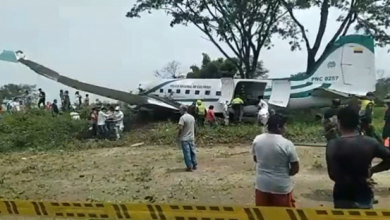 avión de la policía se salió de la pista y sufrió grave accidente en aeropuerto de Villavicencio