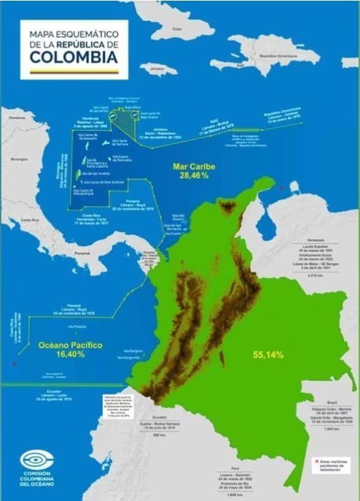 Así Quedó El Mapa De Colombia Y Nicaragua Tras El Fallo De La Haya