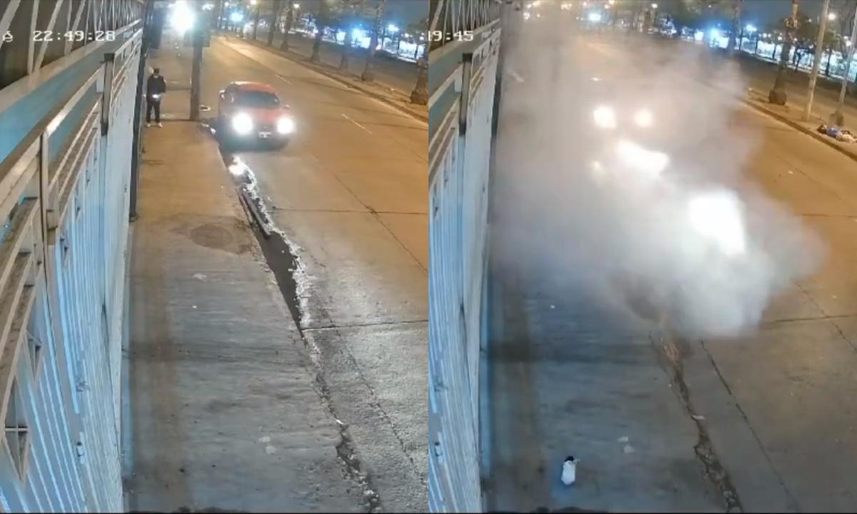 Impactante video: Delincuente quiso lanzar una granada y se activó en sus manos