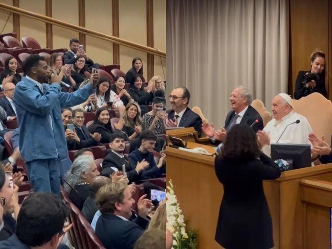 Tostao cantó para el papa en el Vaticano: "Sos un buen rapero", le dijo