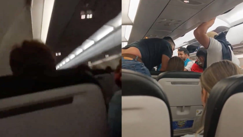 En video quedó grabado el drama que vivieron pasajeros de vuelo Medellín-Barranquilla por fuertes lluvias