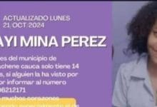 Sayi Mina Pérez menor de 14 años